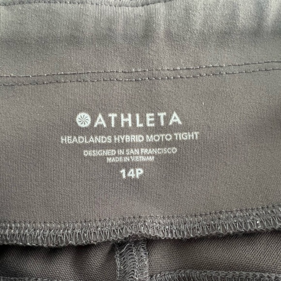 Athleta HEADLANDS HYBRID MOTO TIGHT 25" Leggin Arbor Olive in Size 14P - Picture 5 of 10
